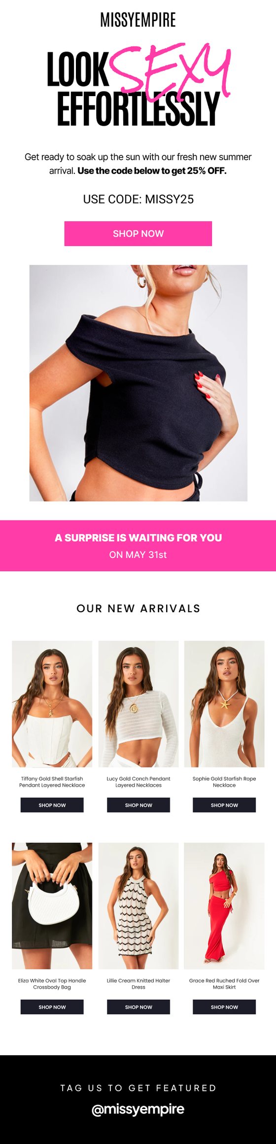 New arrivals email design